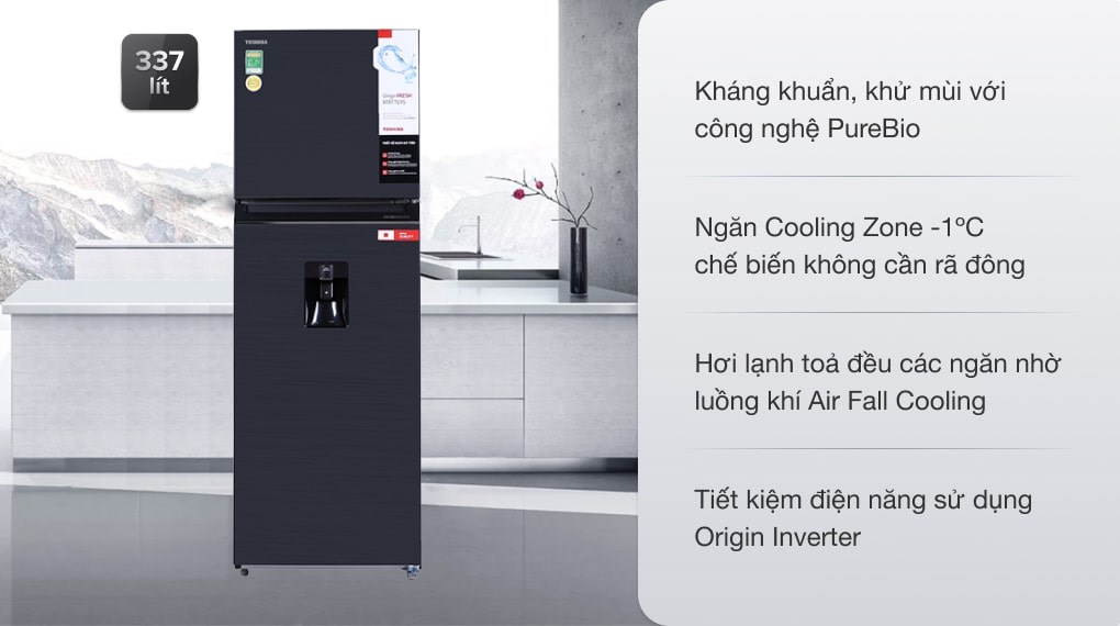 Tủ lạnh Toshiba GR-RT435WE (PMV)